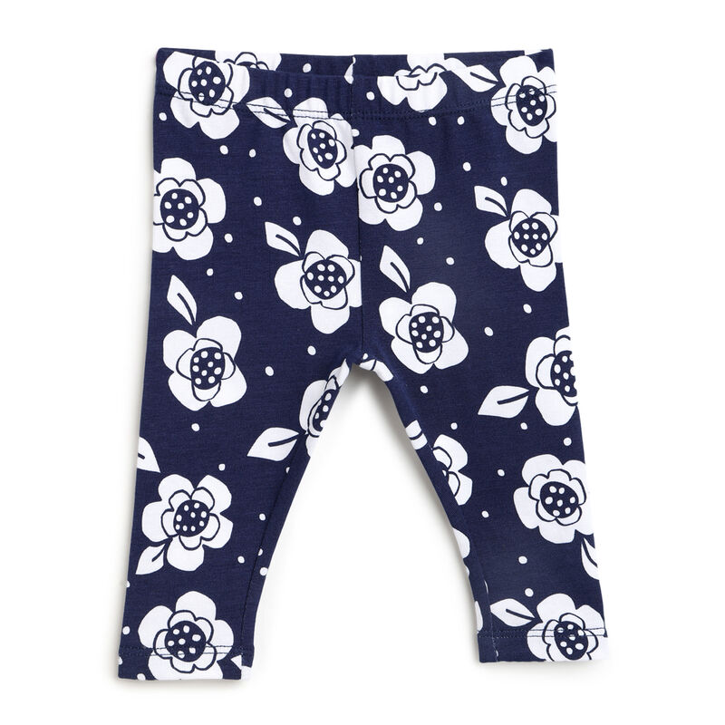 Girls Yellow and Blue Printed Outfit with Leggings image number 2